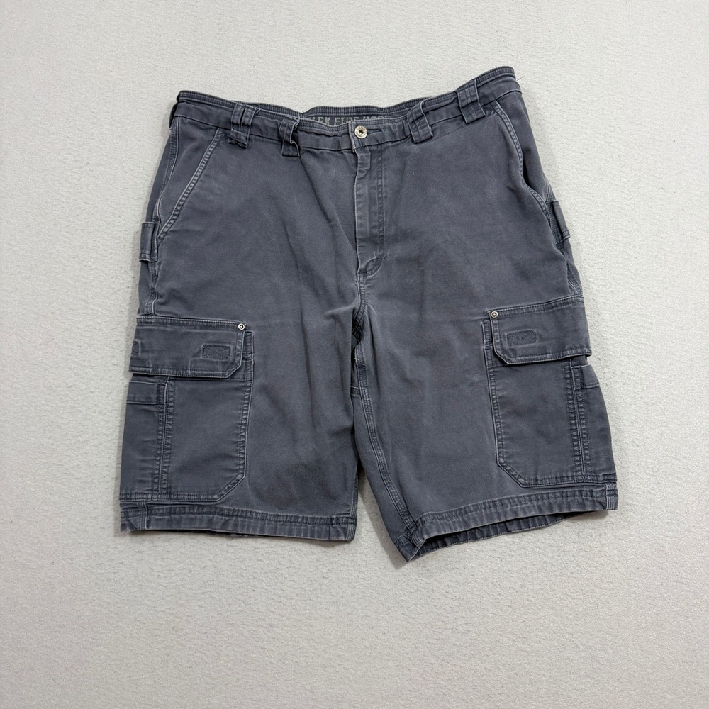 Duluth Trading Cargo Shorts Mens 40 Gray Flex Fire Hose Workwear 12" Inseam
